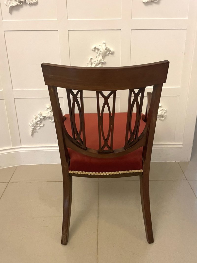 Exceptional Quality Antique Set of Eight Victorian Inlaid Carved Mahogany Dining Chairs - Image 11